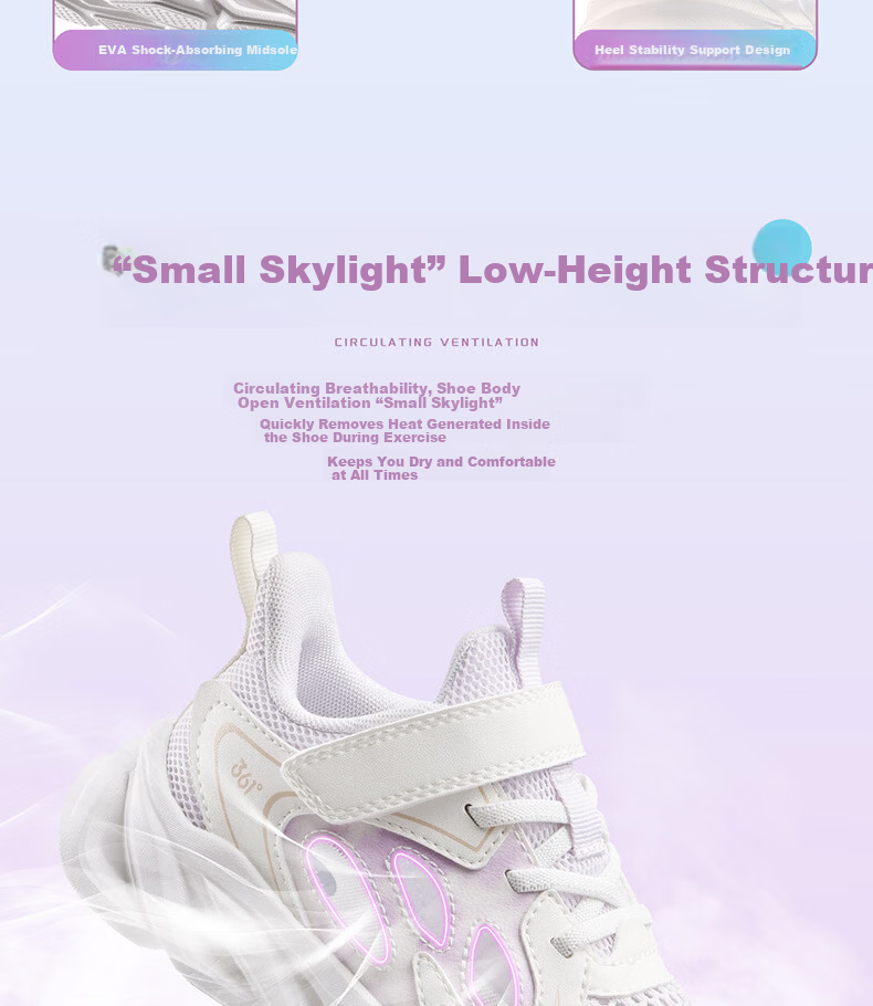 361° Kids Sports Shoes Summer 26 Boys Girls Lightweight Breathable School Running Shoes White Size 39 15