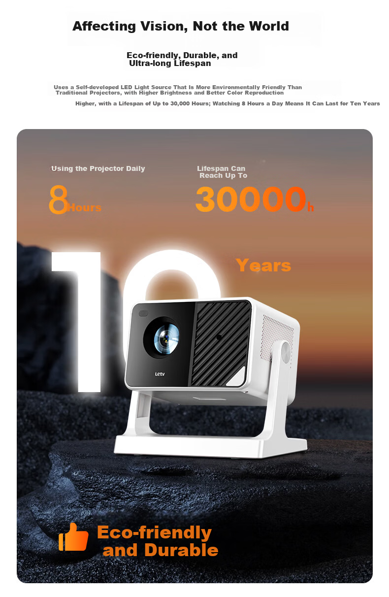 LeTV TV Projector Home Bedroom Living Room Ultra HD Home Theater Smart Portable Projector Mobile Phone Projection TV X212 (Electric Focus) 9