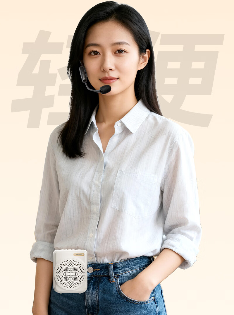Aiwa AS-1 Little Bee Amplifier Teacher Bluetooth Speaker Long Battery Life Small Outdoor Guide Portable Waist-mounted Microphone White Wired Version 18