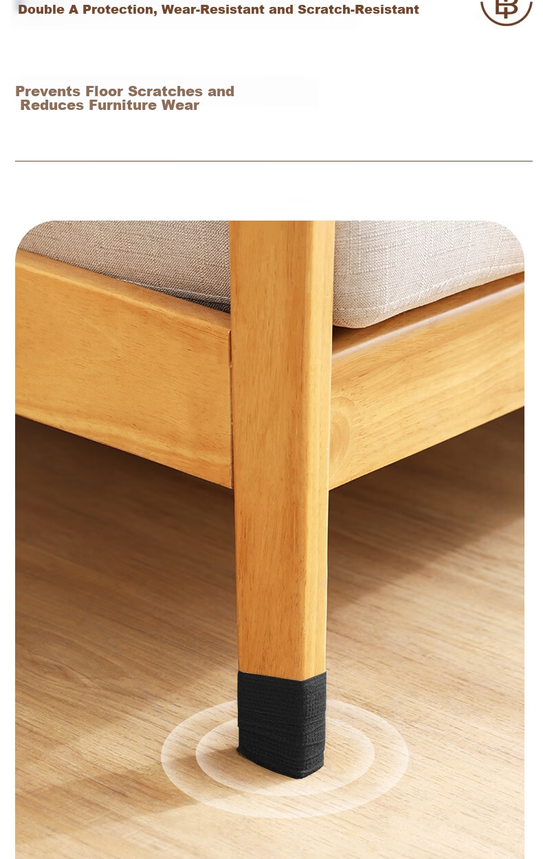 Bingyou Chair Leg Pad Protective Tape 10 Rolls Black Anti-Slip Table and Stool Leg Covers Protective Foot Sleeves Prevent Movement 4