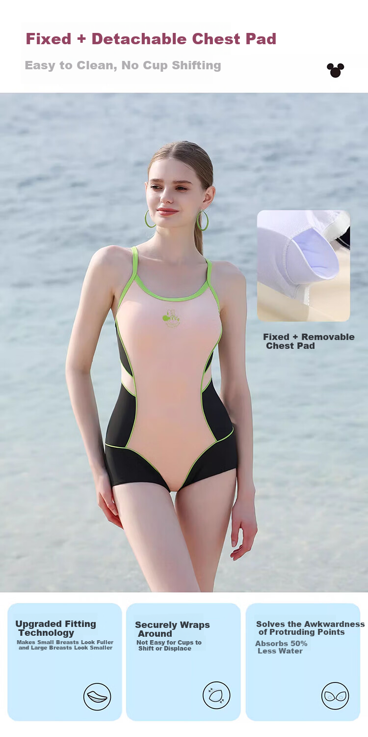 Disney Women's Premium One-Piece Square-Leg Swimsuit 2025 New Pink XL D15286 4
