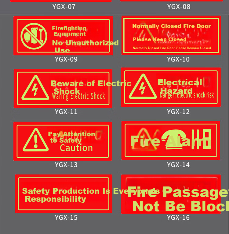 Aimo Glow-in-the-Dark No Fire Safety Warning Sign PVC Foam Self-Adhesive 36x13.5cm 5-Pack 7