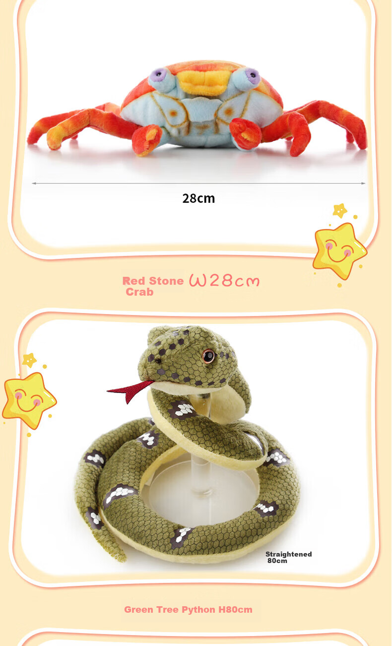 AI CAN China National Geographic Realistic Red Stone Crab Plush Toy Small Size Holiday Gift for Boyfriend and Girlfriend 5
