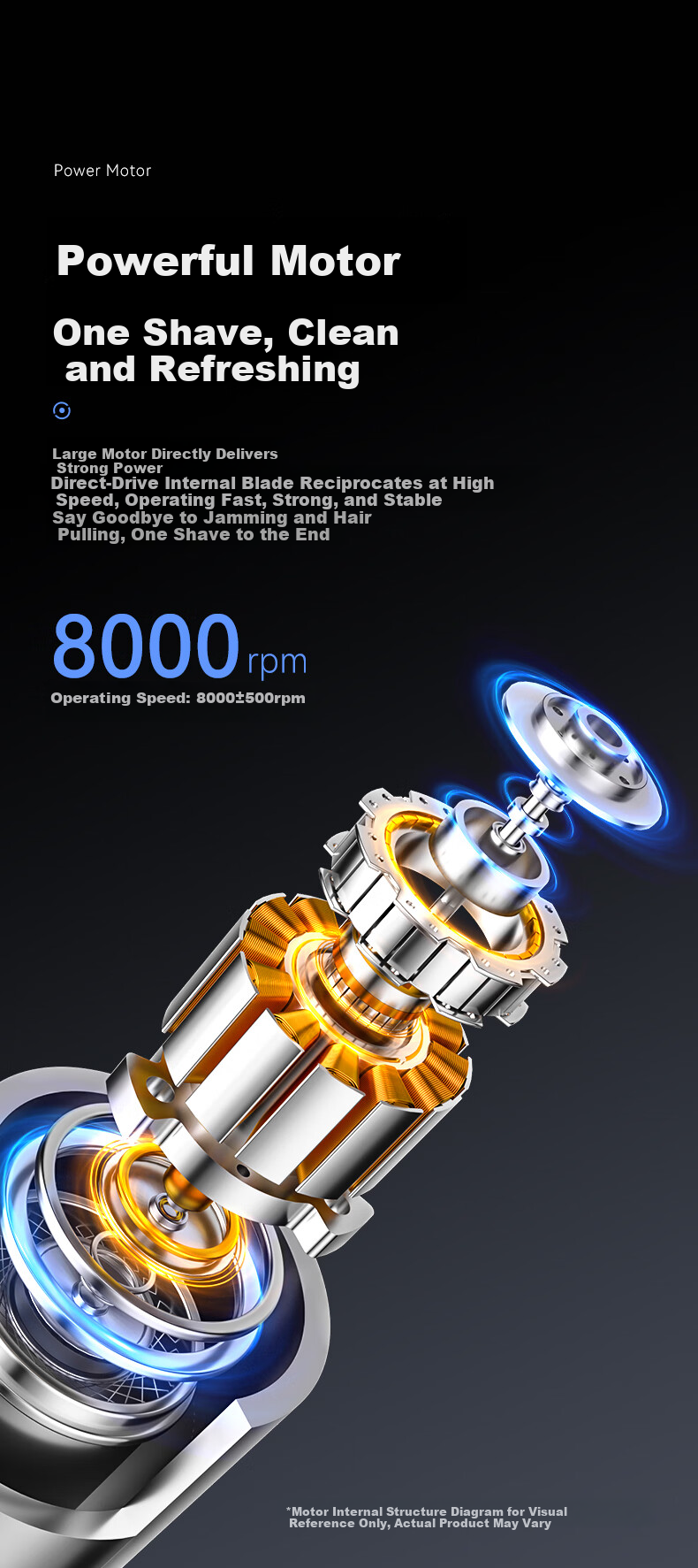 Superman Hangyang High-End Series High-Power Electric Shaver Reciprocating Small Hammer Full Body Washable Razor Type-C Fast Charging HS936 10