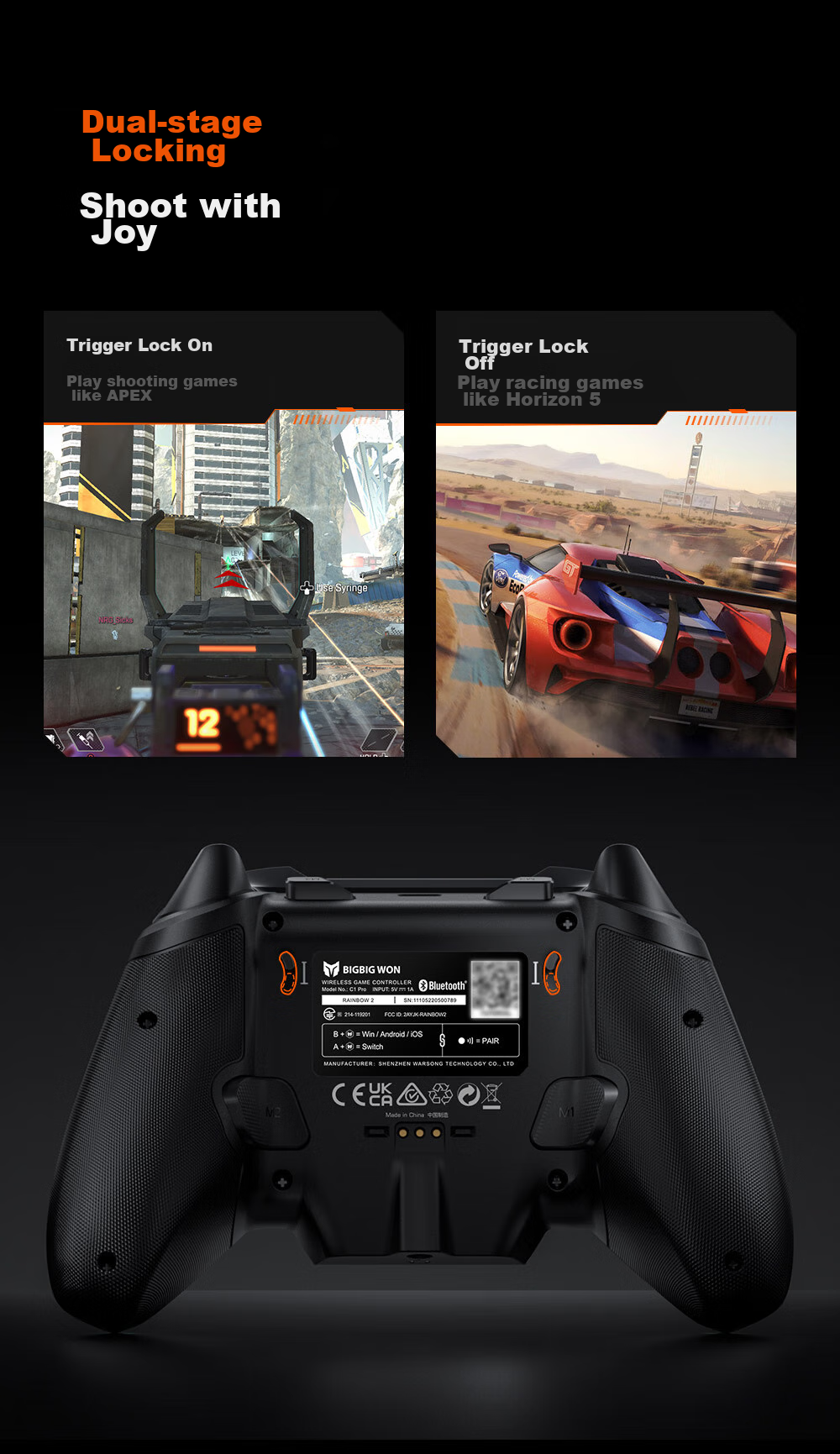 Mojiang Rainbow 2 PRO Wireless Game Controller Switch/NS/PC Xbox Bluetooth Motion-Sensing Apex Black Myth: Wukong/Monster Hunter: Strides of Destiny Standard Editio 5