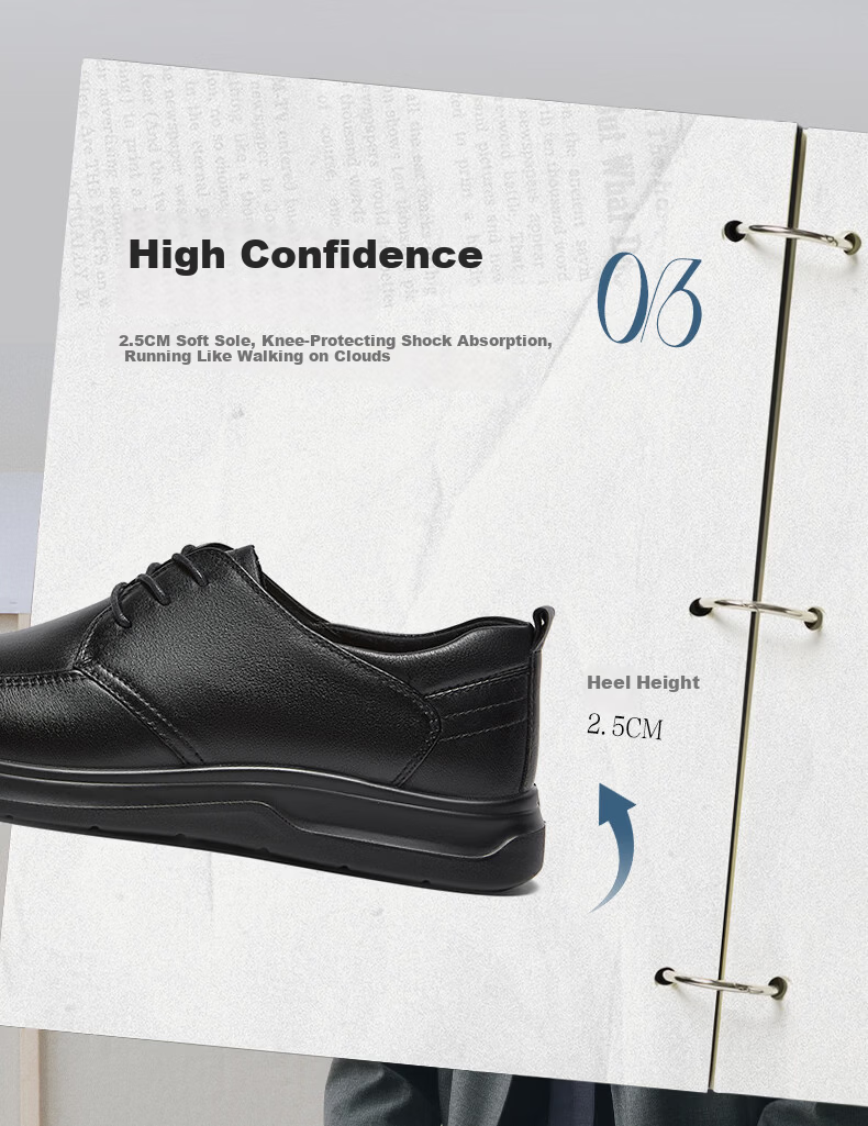 BASTO 26 Summer Comfortable Leather Shoes Perforated Breathable Business Formal Commuter Casual Men's Leather Shoes 67W15BM6 Black Size 40 10