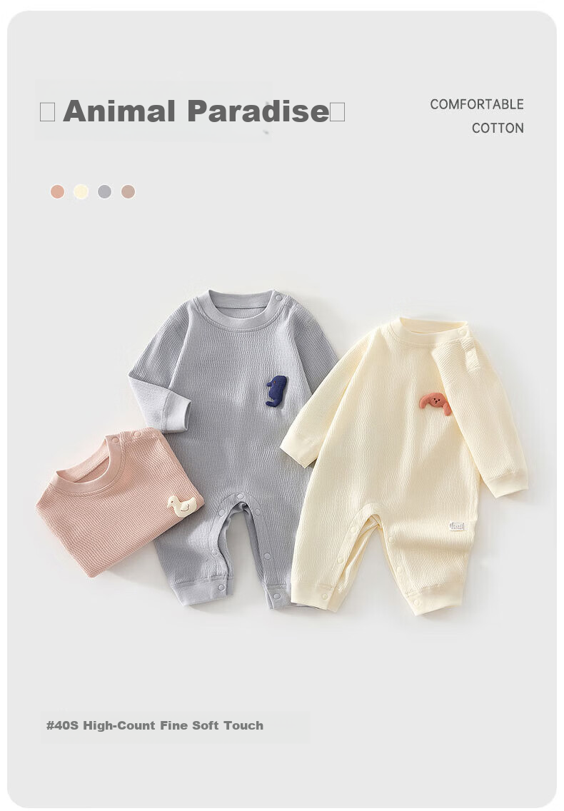 Baby Cotton Romper A-Class Autumn Long Sleeve Unisex Infant Bodysuit Open Crotch Jumpsuit 2