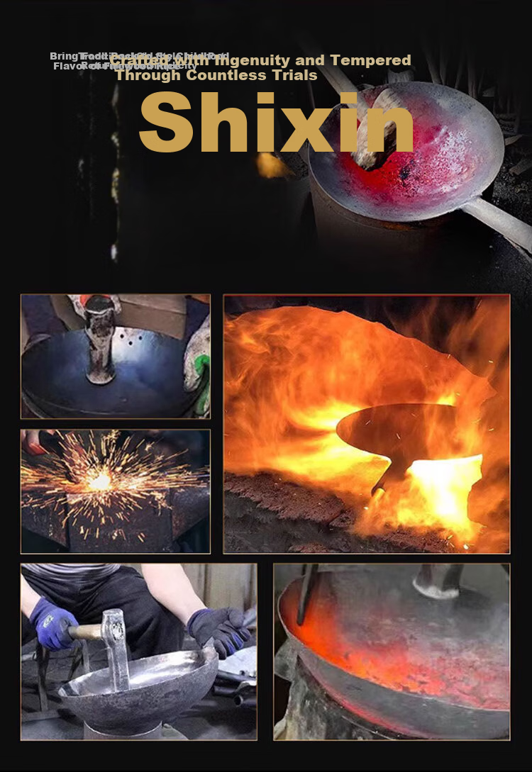 Goston Zhangqiu Cast Iron Stir-Fry Pan Authentic Uncoated Gas Stove Home Use Fish Scale Pattern 36cm [Kitchen Essential] 2