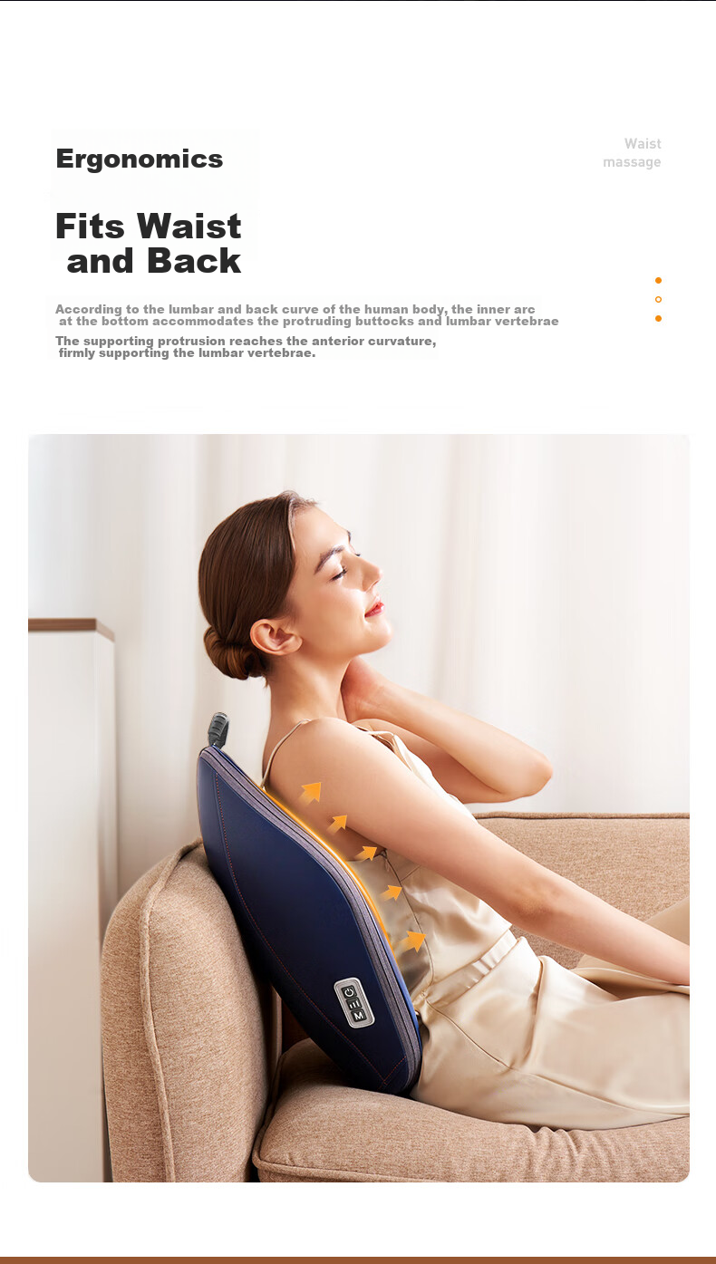 CLORIS Waist Massager Lumbar Spine Massage Cushion Back Massager Kneading Heat Therapy Lumbar Muscle Strain Massager Gift for Parents and Wife E830B 10