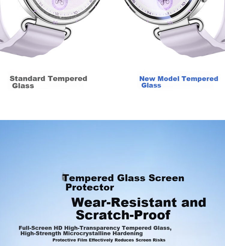 ESCASE [2-Pack] Tempered Glass Screen Protector for Huawei Watch GT6 41mm Full Coverage HD Anti-Fingerprint Shockproof Film 7