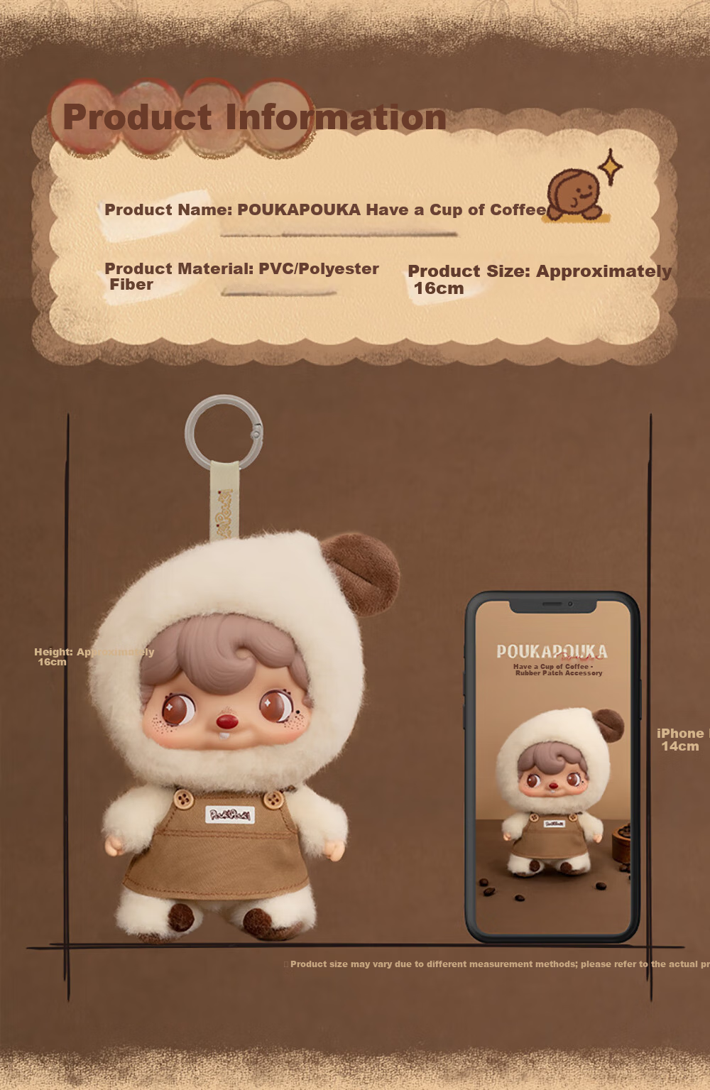 52TOYS [Endorsed by Zhou Keyu] POUKA Drink Coffee Vinyl Plush Toy Trendy Cute Figurine Gift 3