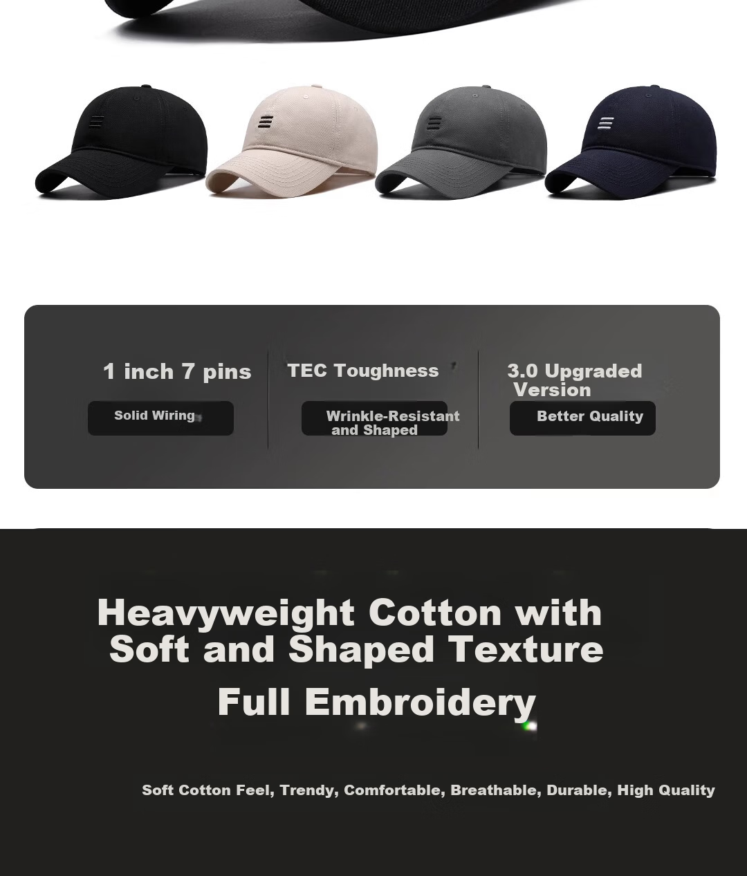 Miiow Men's Cotton Baseball Cap Large Size Big Head Circumference Unisex Duckbill Hat Trendy Sunshade Black-Red Three Stripes 4