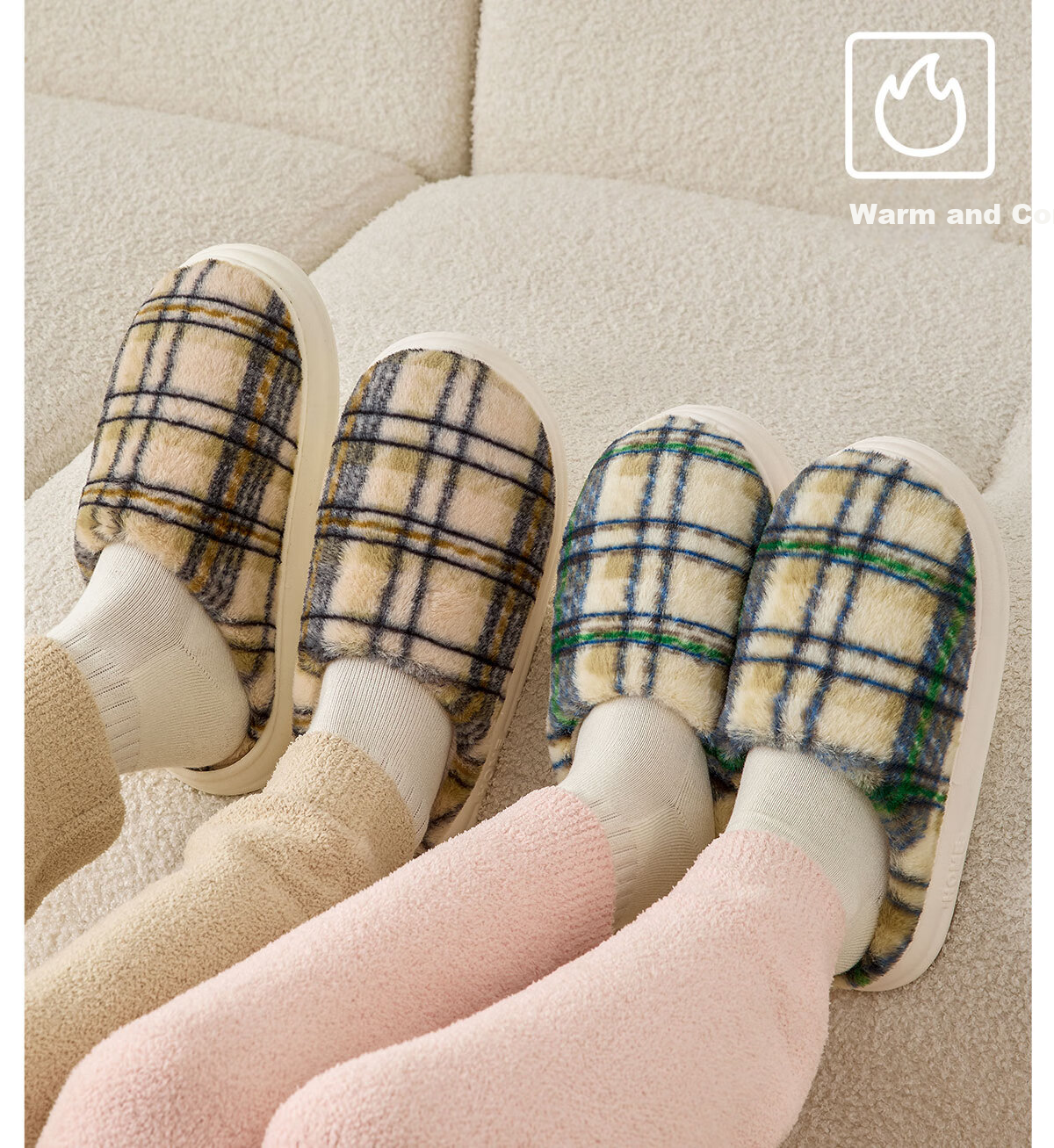 Grace Antibacterial Cotton Slippers Women Autumn Winter 2025 New Indoor Warm Non-slip Thick Sole Plush Slippers Men Couples 13