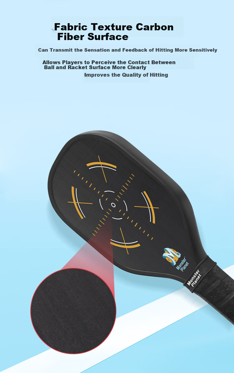 Monsterplanet Pickleball Paddle T700 Fabric Carbon Fiber Professional Training Paddle 3