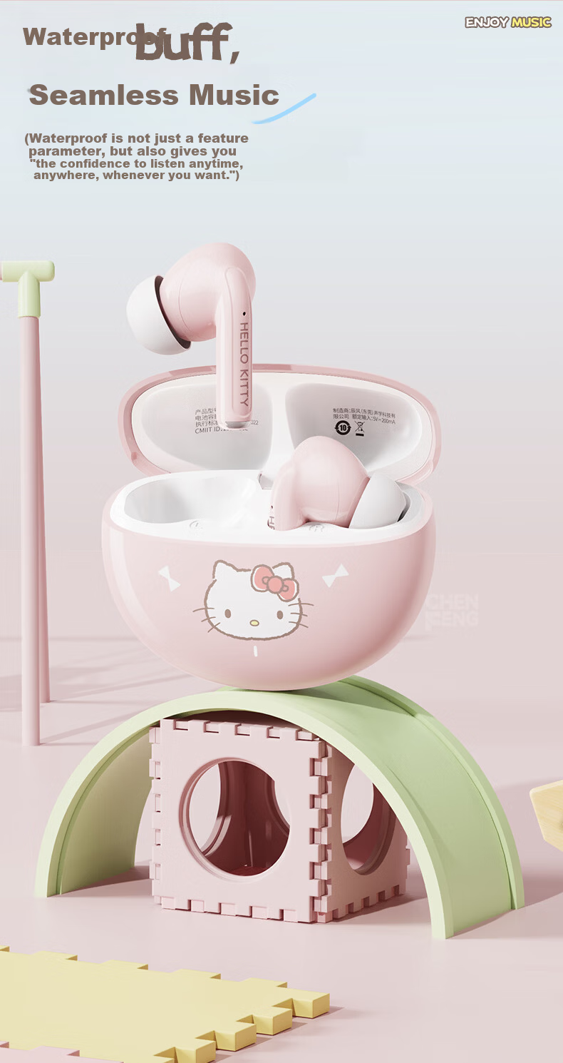 Chenfeng Sanrio Bluetooth In-Ear Wireless Earphones High-Quality Active Noise Cancelling Long Battery Life Birthday Gift for Girls Compatible with Apple Huawei SR19 Cinnamoroll 2