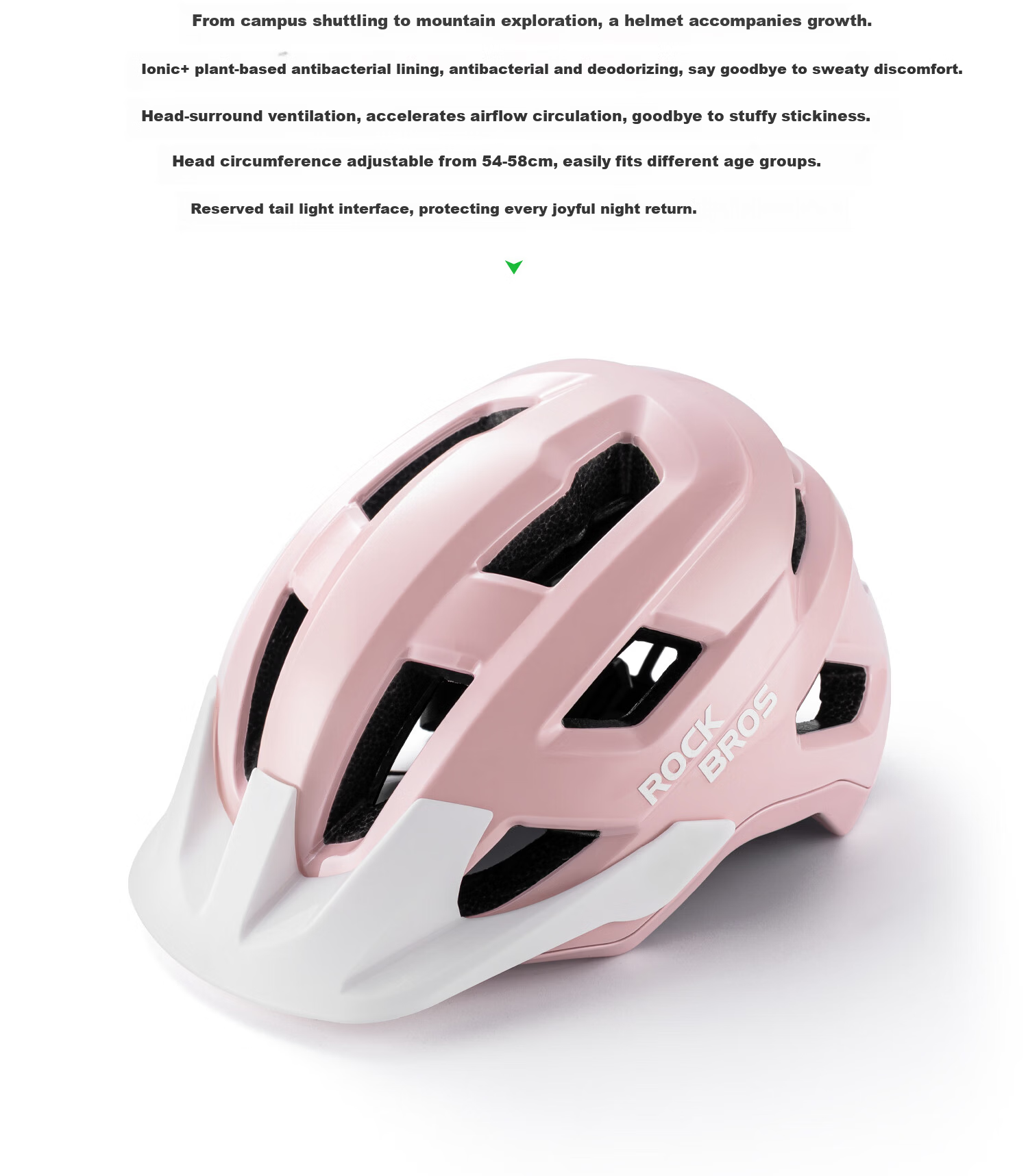 Rockbros Youth Mountain Bike Helmet Kids Roller Skating Scooter Bicycle Student Safety Helmet Unisex White 3