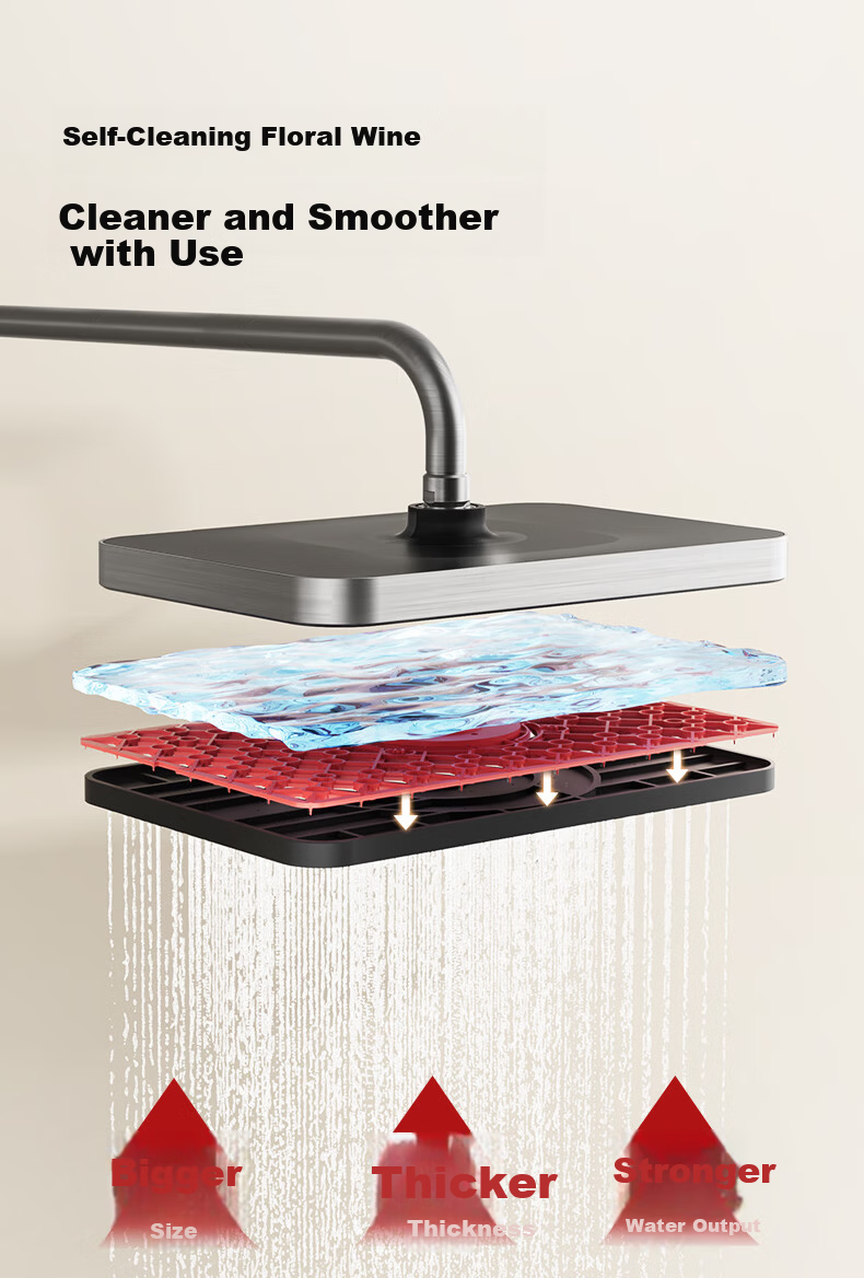 JOMOO Shower Set with Piano Key Massage Spray Gun, Descaling Top Water Spray, Yu Spirit Shower Head 36668-882/1B-1 20