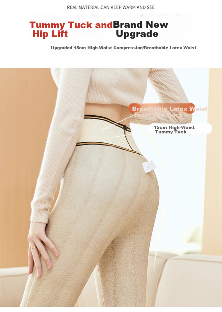 Langsha Women's Down Pants Thickened Winter Outerwear Northeast Goose Down Wool Warm Fleece Slim Black Cotton Pants 9