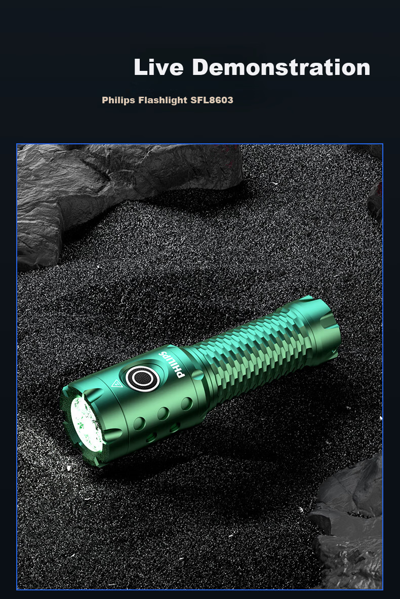 PHILIPS High Brightness Flashlight Super Long Battery Life Portable Military Outdoor Emergency Light SFL8603 14