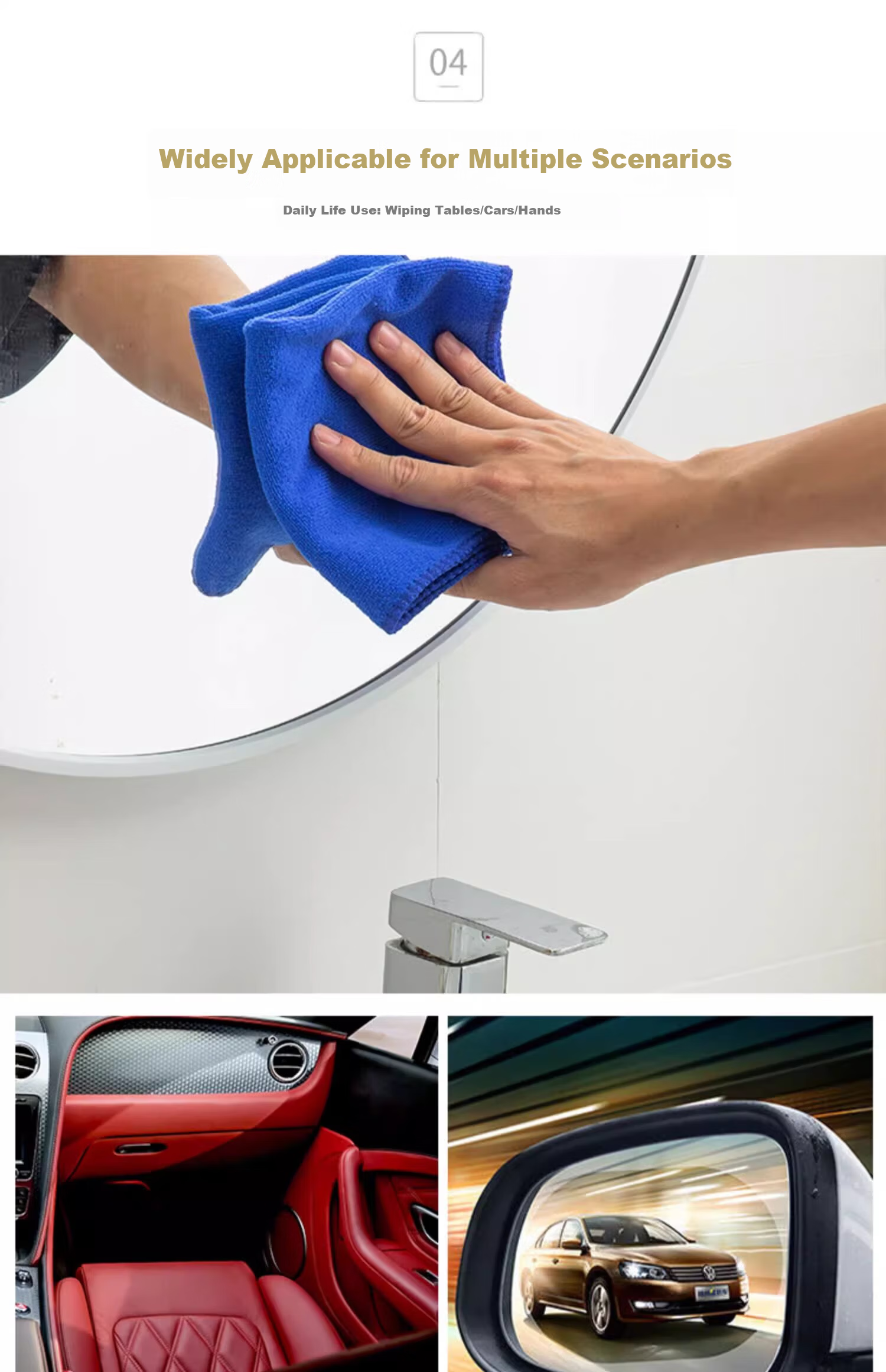 Guangduola Coral Fleece Kitchen Dishcloth Absorbent Streak-Free Lint-Free Oil-Resistant Cleaning Towel Scrub Cloth 9