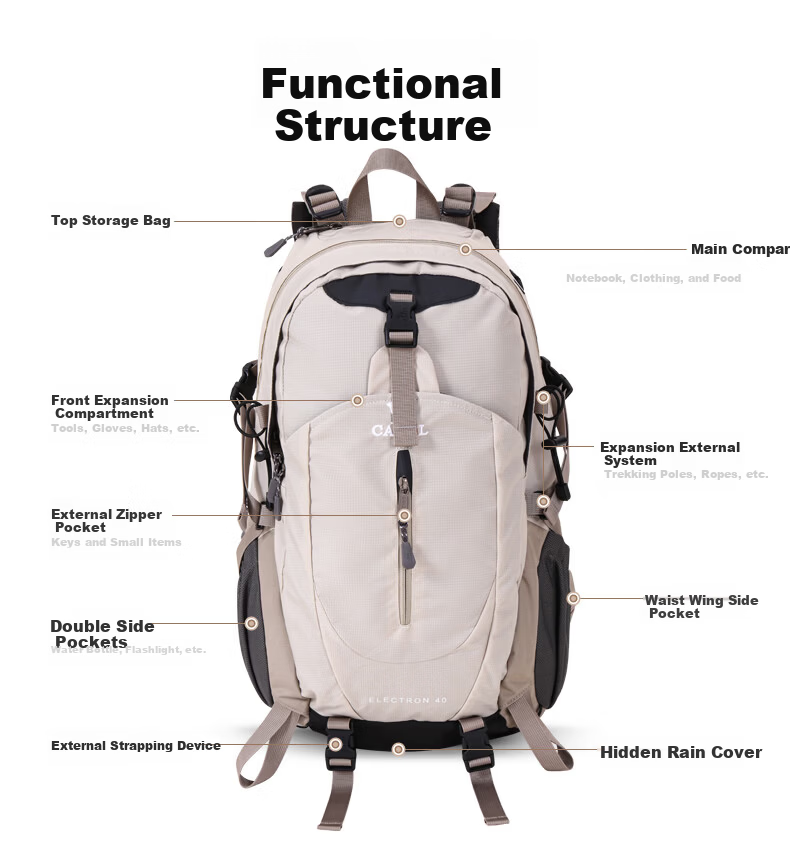 CAMEL Outdoor Professional Mountaineering Backpack Men Sports Travel Large Capacity Double Shoulder Bag Women Hiking Climbing School Bag J111F 11