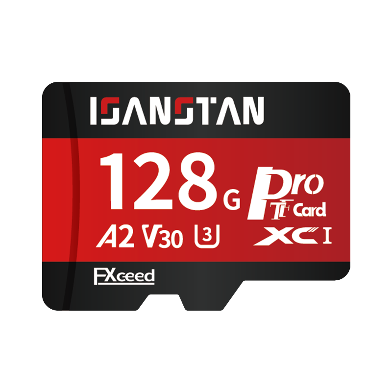 ISANSTAN 128GB Storage Card for DJI Action4/5 PRO High-Speed Memory Card for Pocket3/6 Sports Camera 4K Recording U3 V30 TF Card