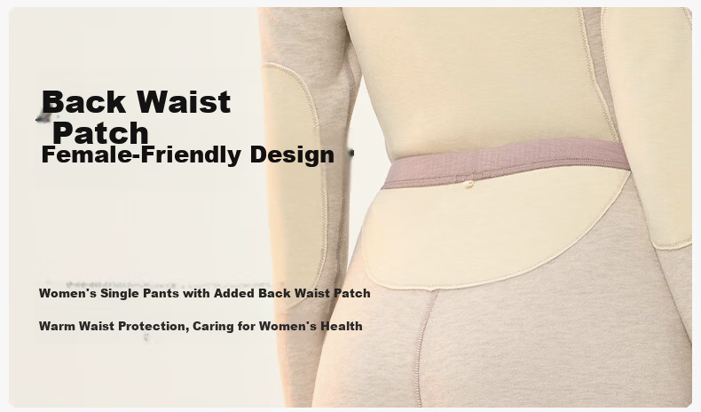 Songshan Cotton Store Thermal Underwear with Silk and Cashmere Patches Autumn Winter Fleece Lined Base Layer Top and Bottom Anti-Static Breathable Women's Thermal Pants 10