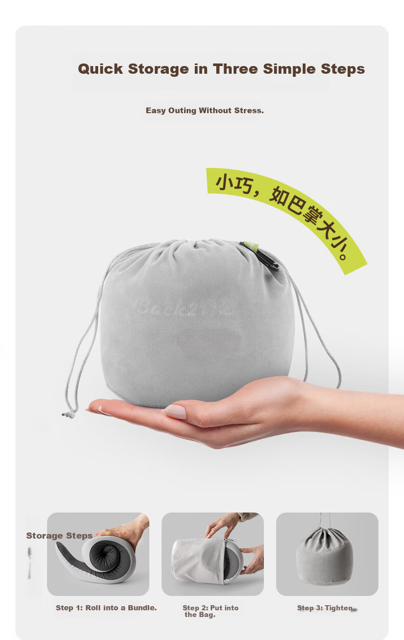 Back2 U-Shaped Neck Pillow Portable Travel U-Shaped Cervical Pillow for Airplane High-Speed Train Car Office Nap Pillow 15