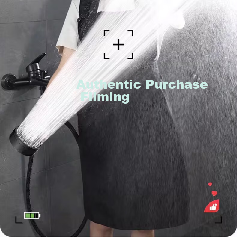 ILeddog [Germany] High-Pressure Shower Head Booster Powerful Water Flow Bathroom Shower Hose Set HL-001 5