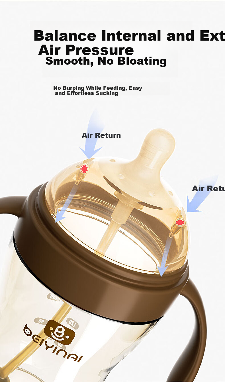 Beinai Love Straw Baby Bottle Infant Anti-Drop Leak-Proof Large Capacity PPSU Weaning Straw Cup 300ML for 6 Months and Above 5