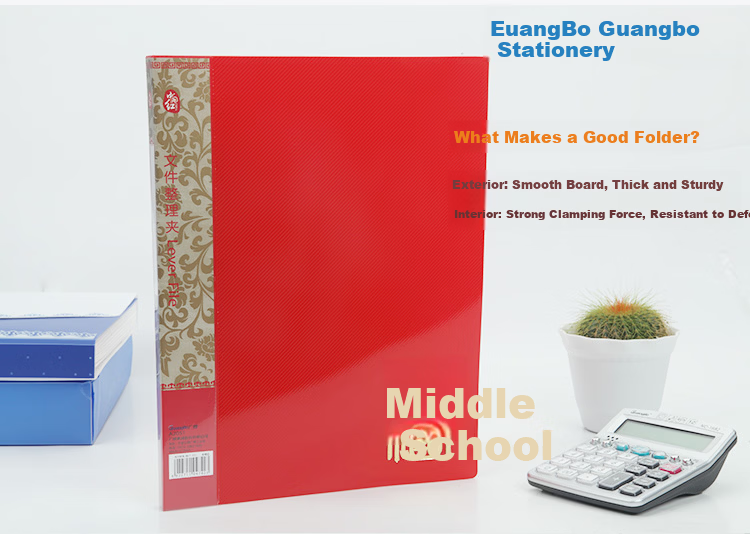 GuangBo High-Quality Double Strong A4 File Folder/Colored Document Folder Red A2052 1