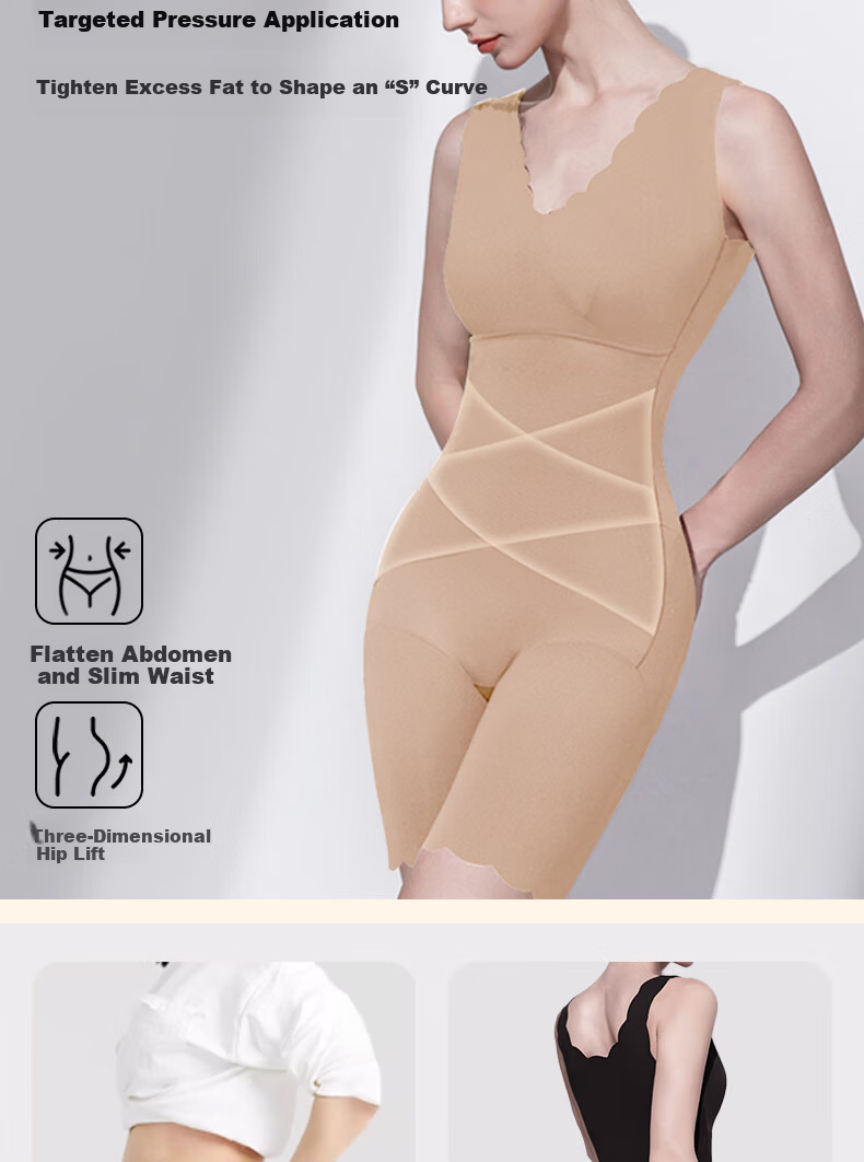 Tingmei Seamless Shapewear Bodysuit for Women, Tummy Control, Waist Shaping Pants, Waist Cincher, Bra-Free, Back Opening Slimming Garment, Black, Size L 7