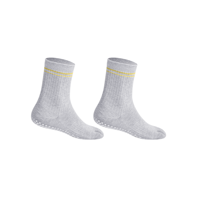 Yottoy Striped Yoga Socks Pilates Non-Slip Professional Women's Indoor Mid-Calf Five-Toe Sports Socks 2026 New Gray