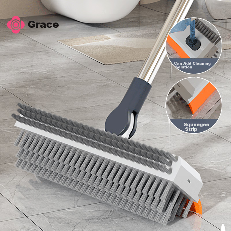 Grace V-Shaped Floor Brush Bathroom Floor Toilet Cleaning Brush Water Scraper Gap Brush
