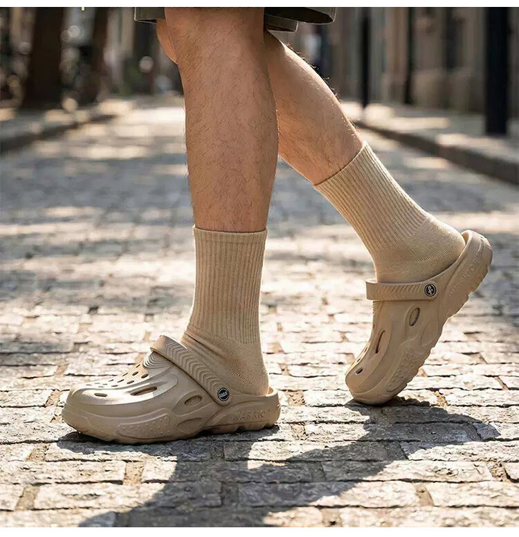 Warrior Men's Slippers Soft Sole Hollow Outdoor Casual Garden Shoes Durable Beach Shoes SDJ-0763 Khaki Size 42 4