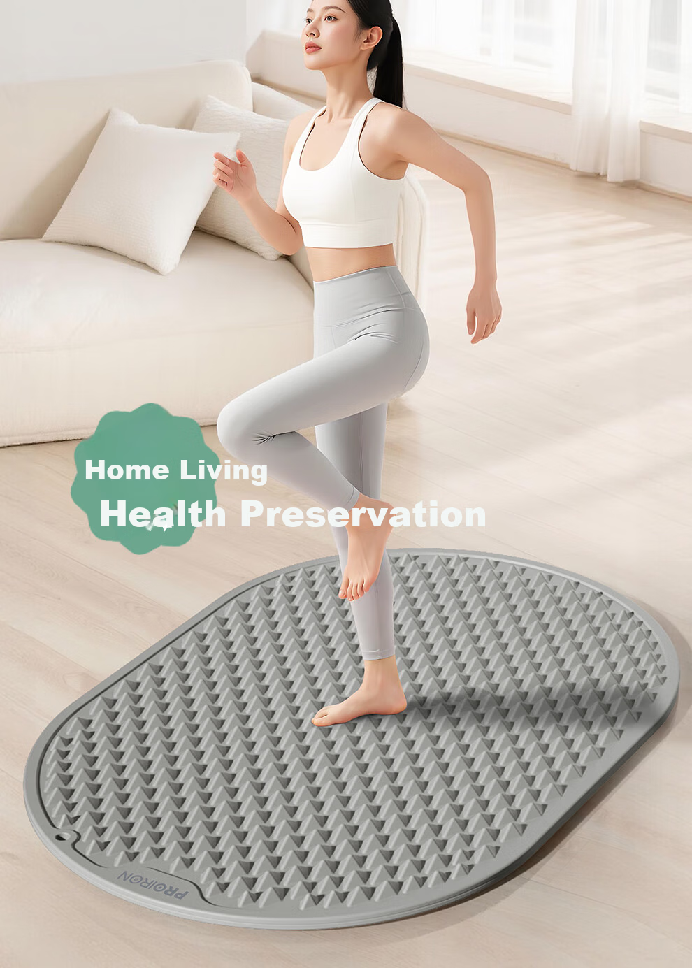 PROIRON Acupressure Board Jogging Mat Soft Silicone Foot Massage Pad Green 2