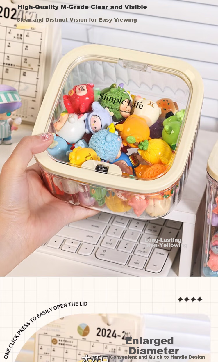 Jialifang Kids Hair Accessories Storage Box Large Capacity Desktop Jewelry Box with Lid for Hair Clips, Baby Hair Ties, Girls' Hair Bands and Elastics 3