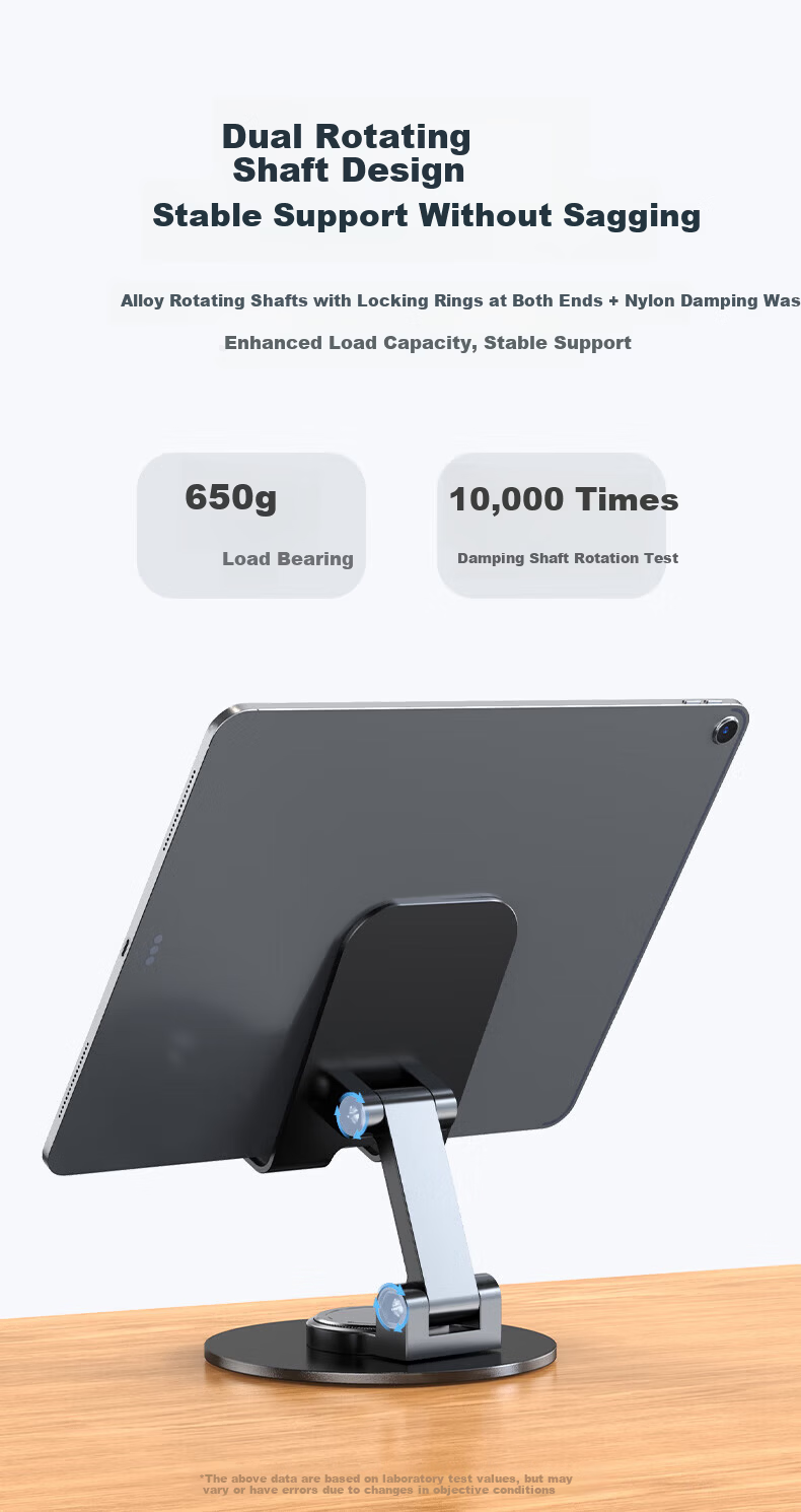 Kewo Adjustable Tablet Stand iPad Desktop Phone Holder 360° Rotatable Foldable Bed Lazy Mount Metal Universal Live Streaming Video Computer Support Bracket 2
