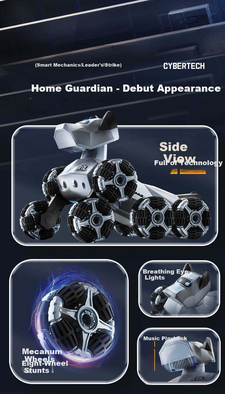 Miaobeile Kids Smart Toy Robot Dog Electric Remote Control Car Eight-Wheel Boys 6-12 Years Birthday Gift 2