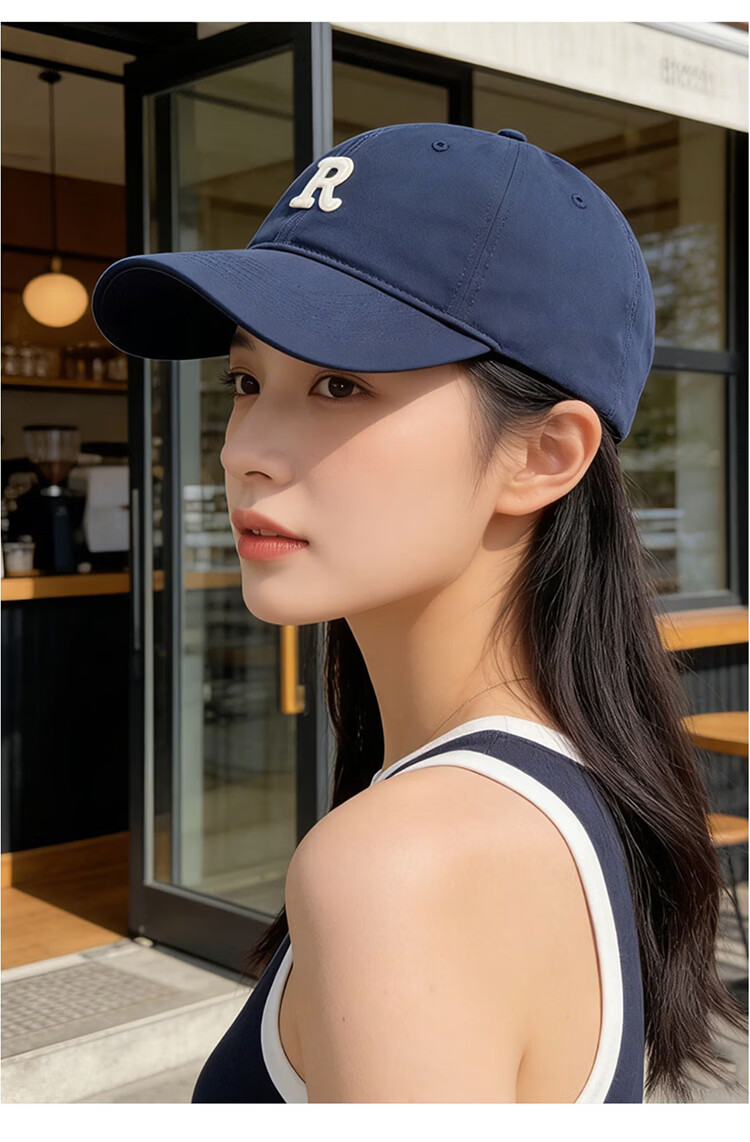 Dussena Embroidered Baseball Cap Duckbill Hat Women's Wide Brim Large Face Slimming Men's New Sun Protection Fashion Korean Style 16
