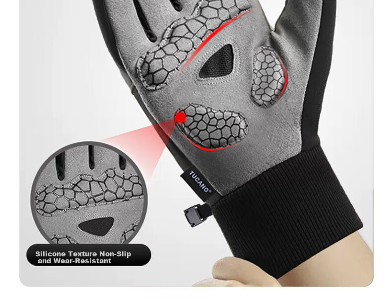 Woodpecker Winter Cycling Gloves Unisex Outdoor Touchscreen Waterproof Windproof Warm Fleece Lined Sports Gloves for Motorcycle and Electric Bike 10