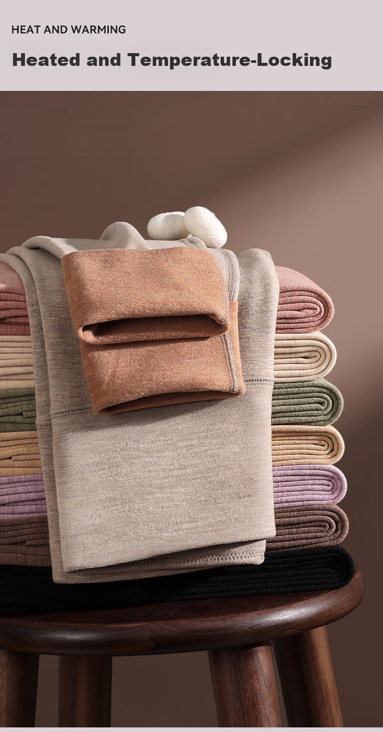 Tingmei 10A Antibacterial Camel Hair Silk Thermal Leggings Women High Waist Tummy Control Hip Lift Autumn Seamless Inner Outer Wear 6