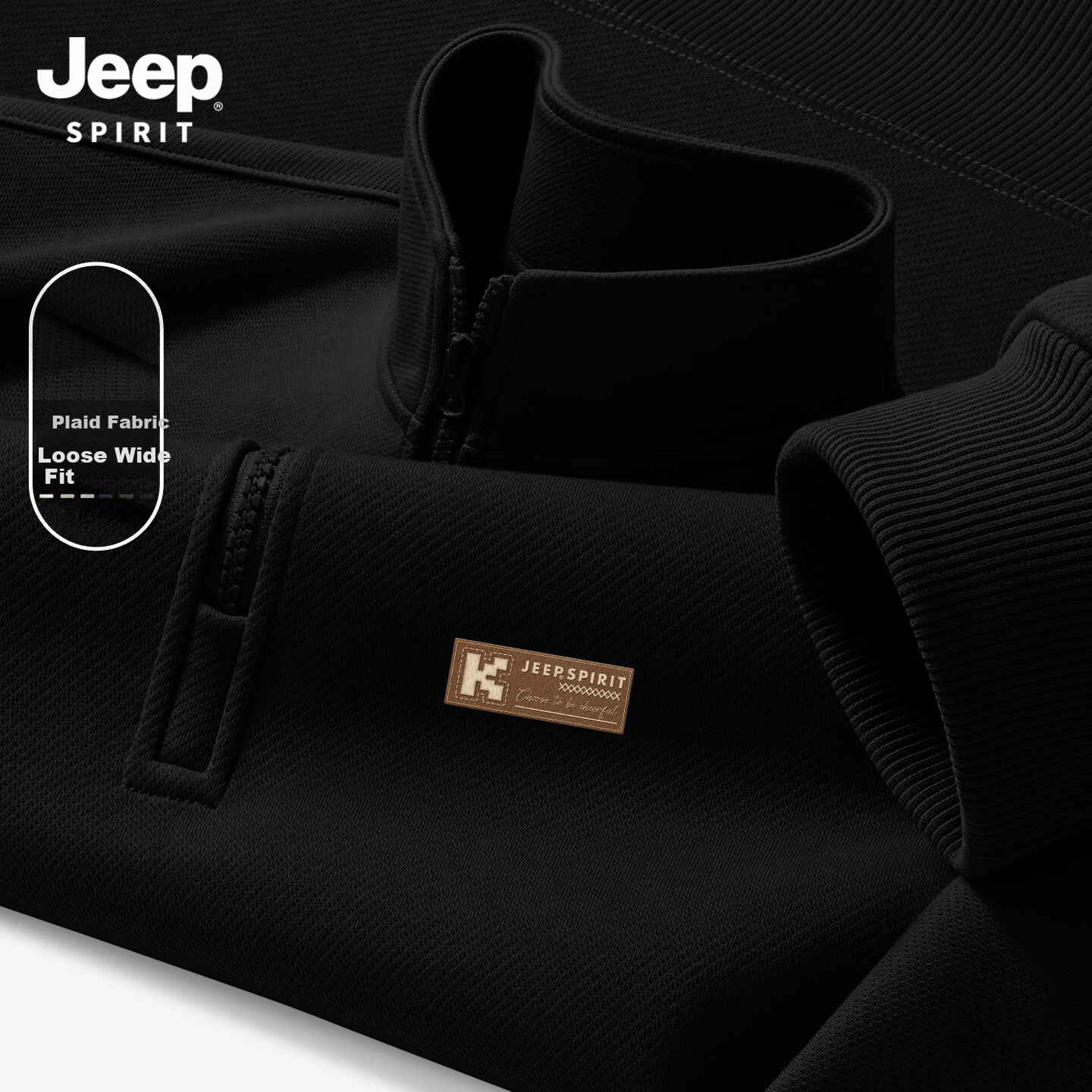 JEEP SPIRIT Men's Sweatshirt Spring Autumn Sports Breathable Casual Men's Top 2026 New Trendy Versatile Jacket for Men