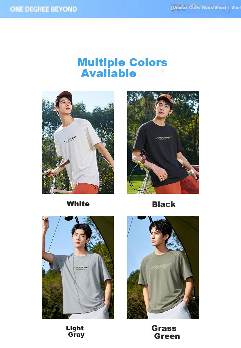 Warrior Men's Cotton Feel Casual Short Sleeve T-Shirt Loose Fit Crew Neck Sports Fitness Summer Top 8
