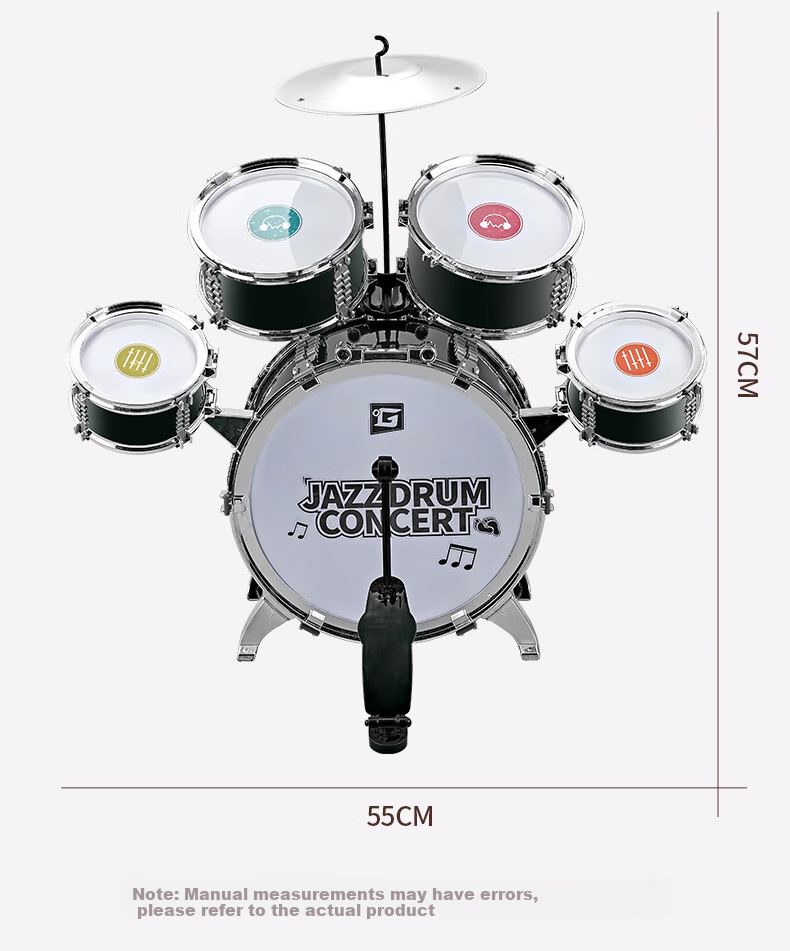 XST Seven-Color Light Drum Set Children's Beginner Practice 8 Baby Jazz Drum Toy for Boys Birthday Gift 19