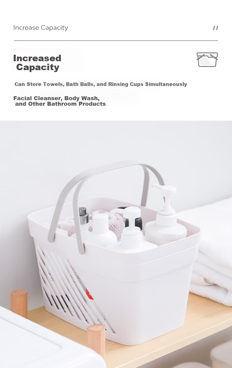 Xitianlong Large Bathroom Laundry Hamper, Household Plastic Laundry Basket, Clothes Storage Rack, Toy Storage Basket with Handle 8