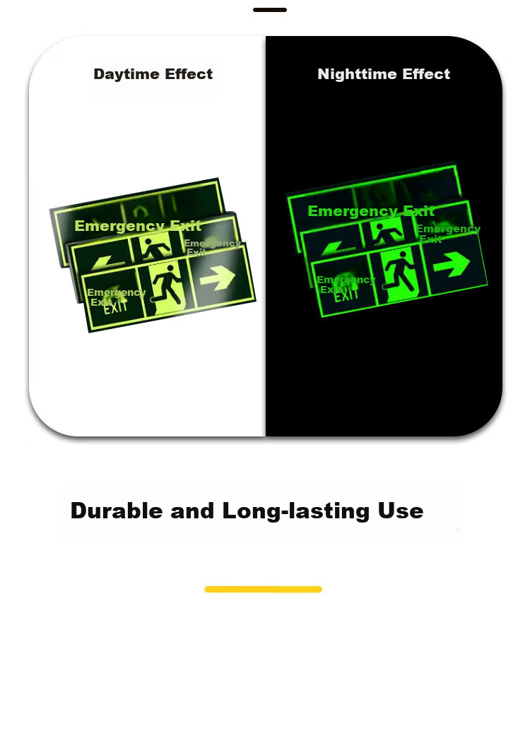 AimoHui Round Safety Exit Sign Fire Evacuation Floor Sticker Straight Arrow 5-Pack 19x19cm 3