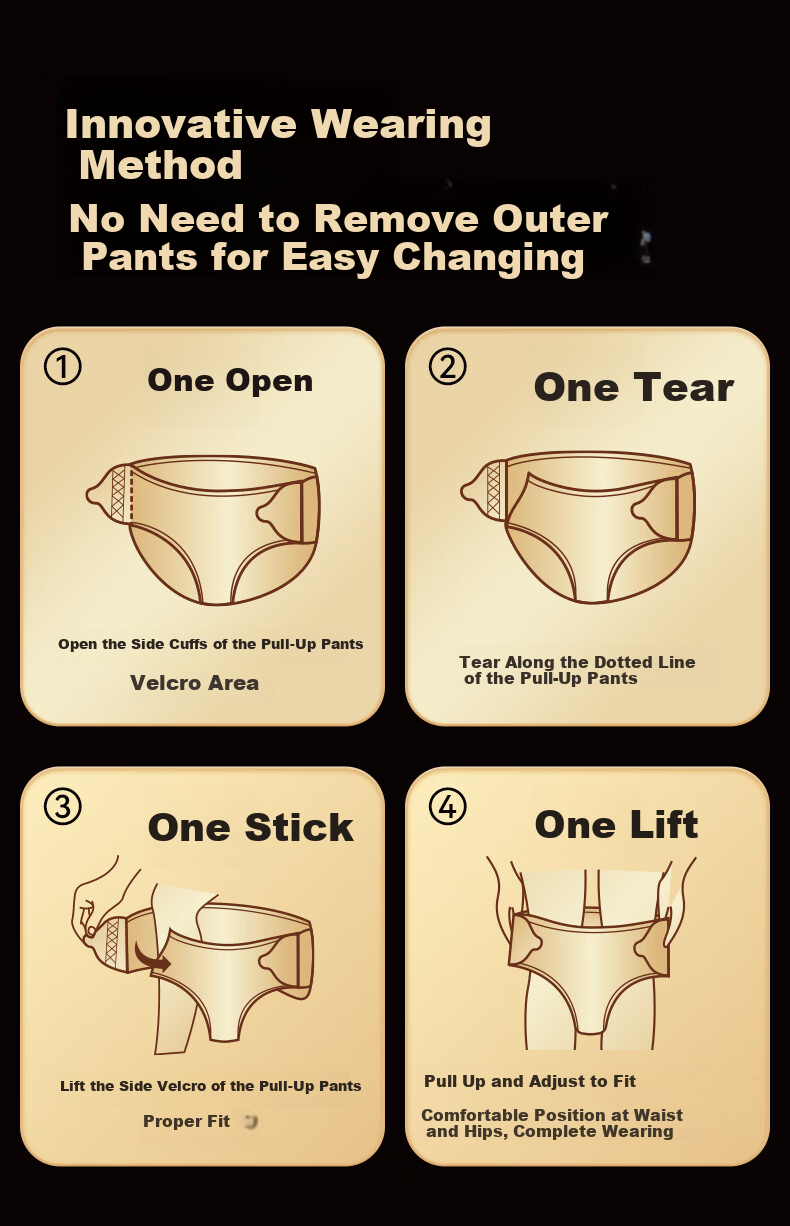 Aishule Ultra-Thin Close-Fitting Adult Pull-Up Diapers L10 Pieces Deodorizing Antibacterial Seamless Lightweight Underwear-Style Diapers 15