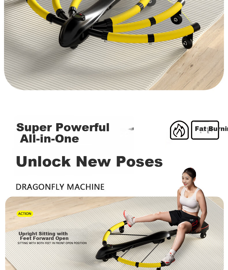 SMART VK Ab Wheel Dragonfly Automatic Rebound Abdominal Roller Lazy Weight Loss Waist Slimming Home Fitness Equipment 6