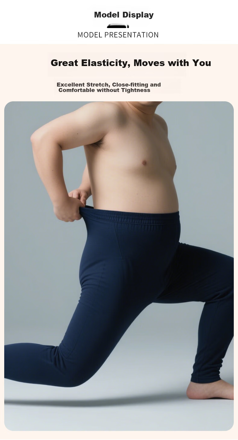 Hengyuanxiang [Large Size Men's Autumn Pants] 100% Pure Cotton Thin Plus-Size Antibacterial Thermal Underwear Base Layer Cotton Pants Spring And Autum 11